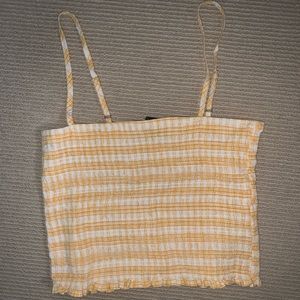 smocked gingham crop top